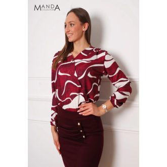Manda gumis derekú felső, burgundi mintás