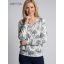 Manda lurex szálas V nyakú felső, fehér mintás