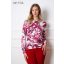 Manda elején kivágott felső, piros mintás