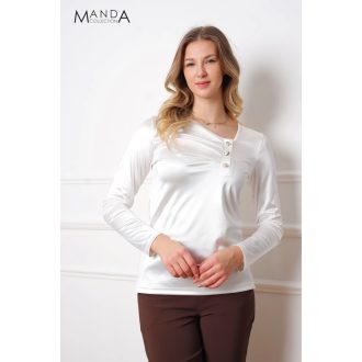 Manda vastag szatén felső, ekrü