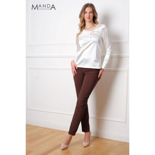 Manda vastag szatén felső, ekrü