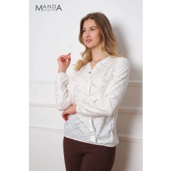 Manda gumis derekú felső, ekrü mintás