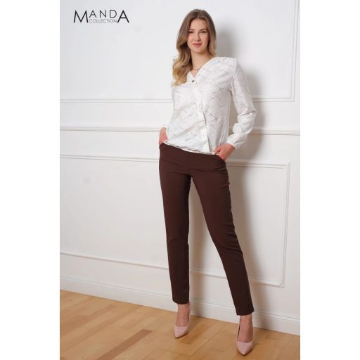 Manda gumis derekú felső, ekrü mintás